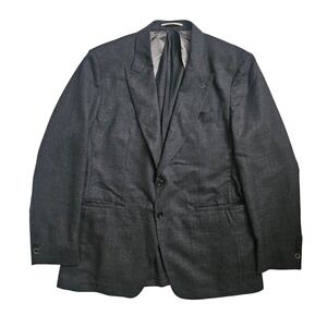 Thomas Pink Gray Blazer Jacket Men 42R Wool 2 Button Made in Italy Sport Coat